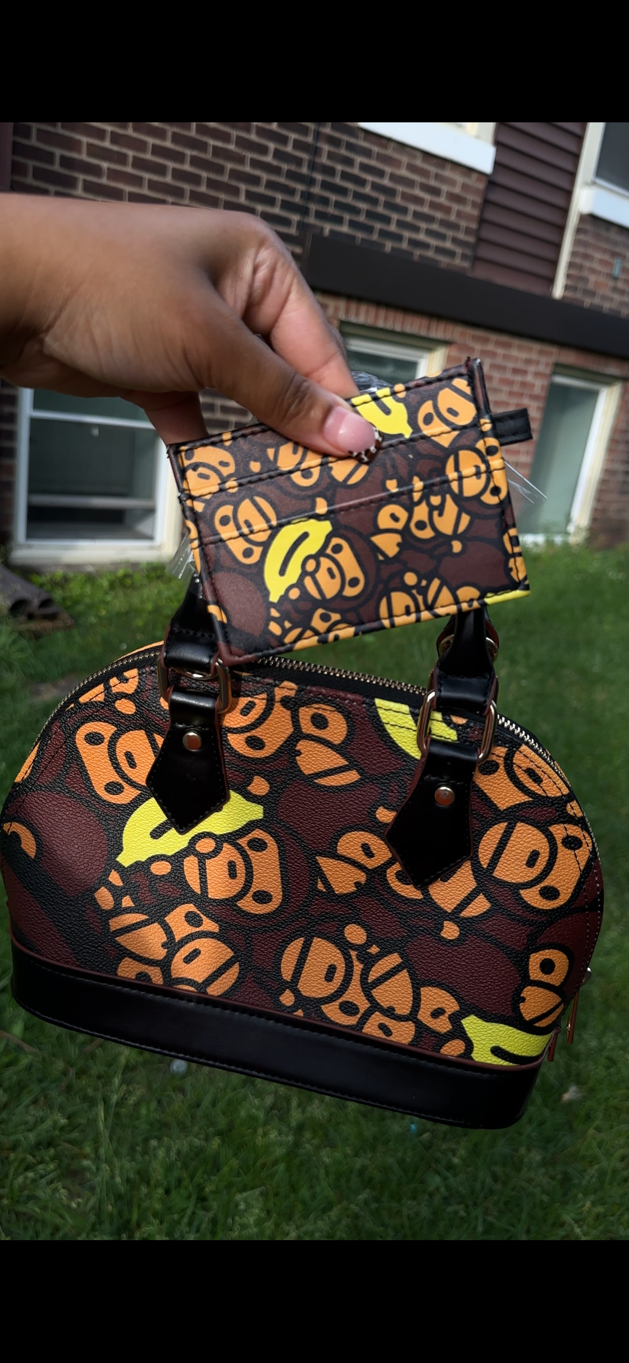 Monkey Character Handbag 🐒 (matching card holder included)