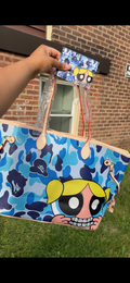 Blue Camo Oversized Handbag 💙(matching card holder included)