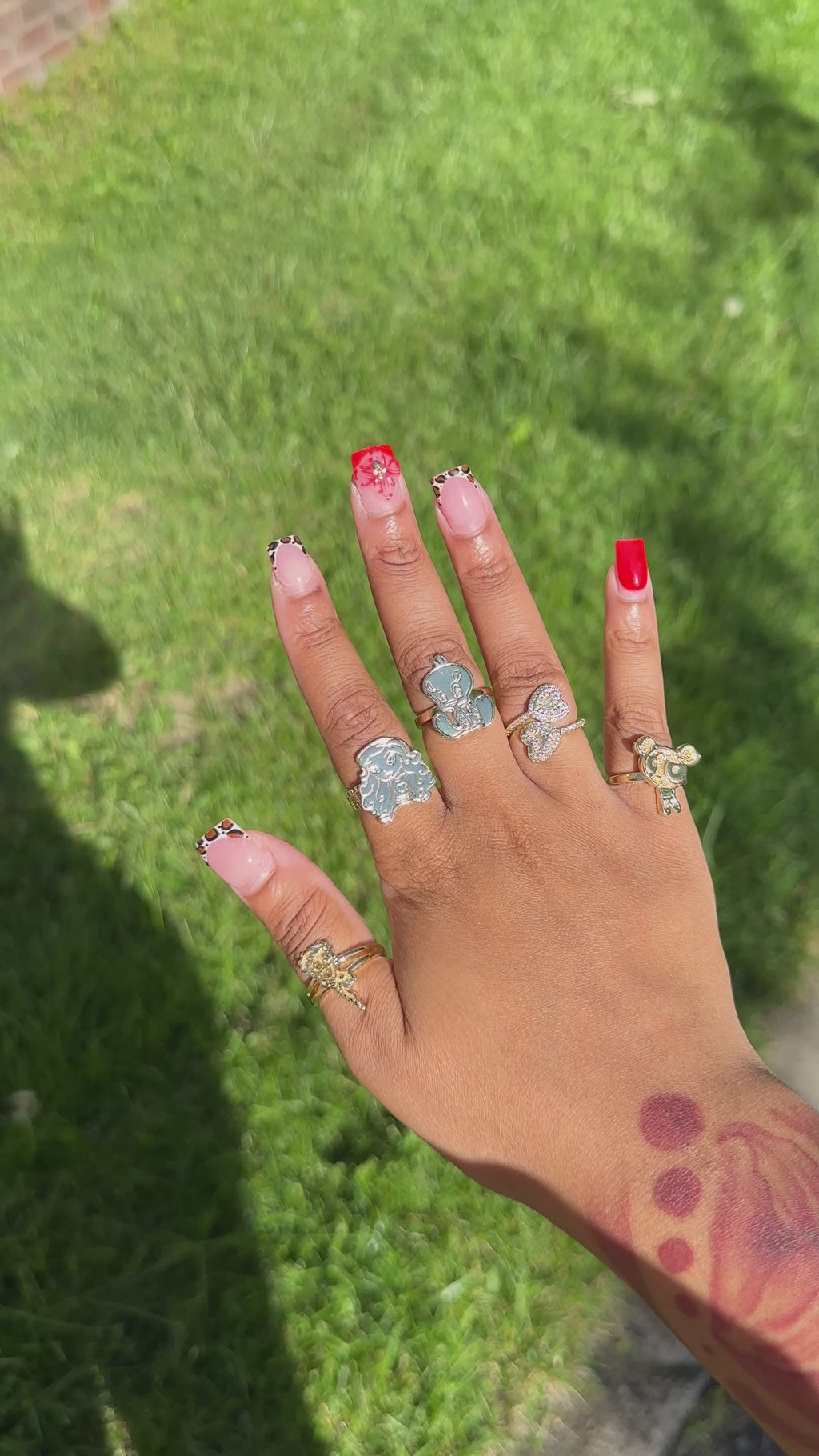 2 Heart Rings ( Adjustable )